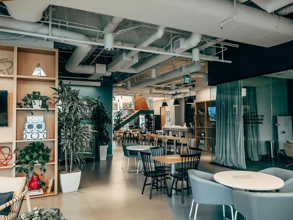sala co-working con stile industrial