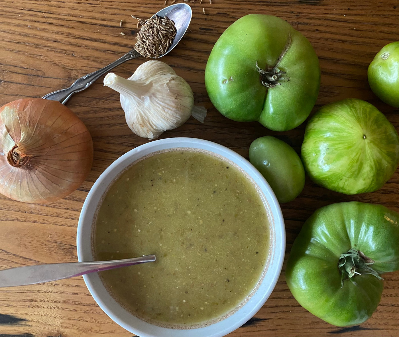 Green Tomato–Poblano Sauce (Bucka Sylce Za, Experimental Sauce No. 01)