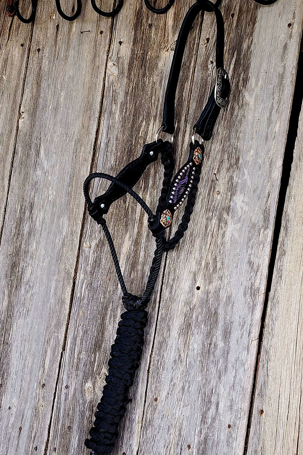 Thumbnail: Purple snake Lariat Noseband 