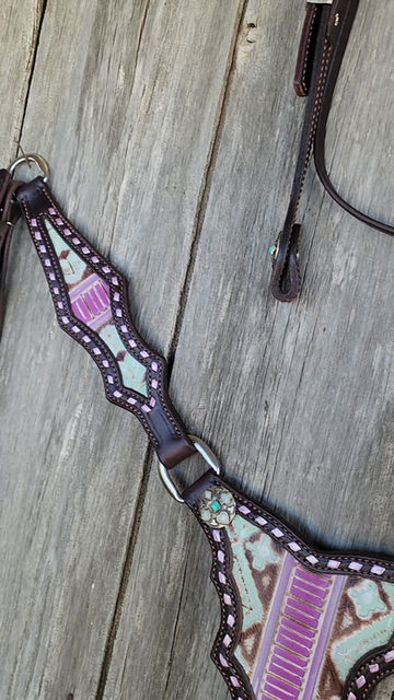Thumbnail: Metallic lilac buckstitch set