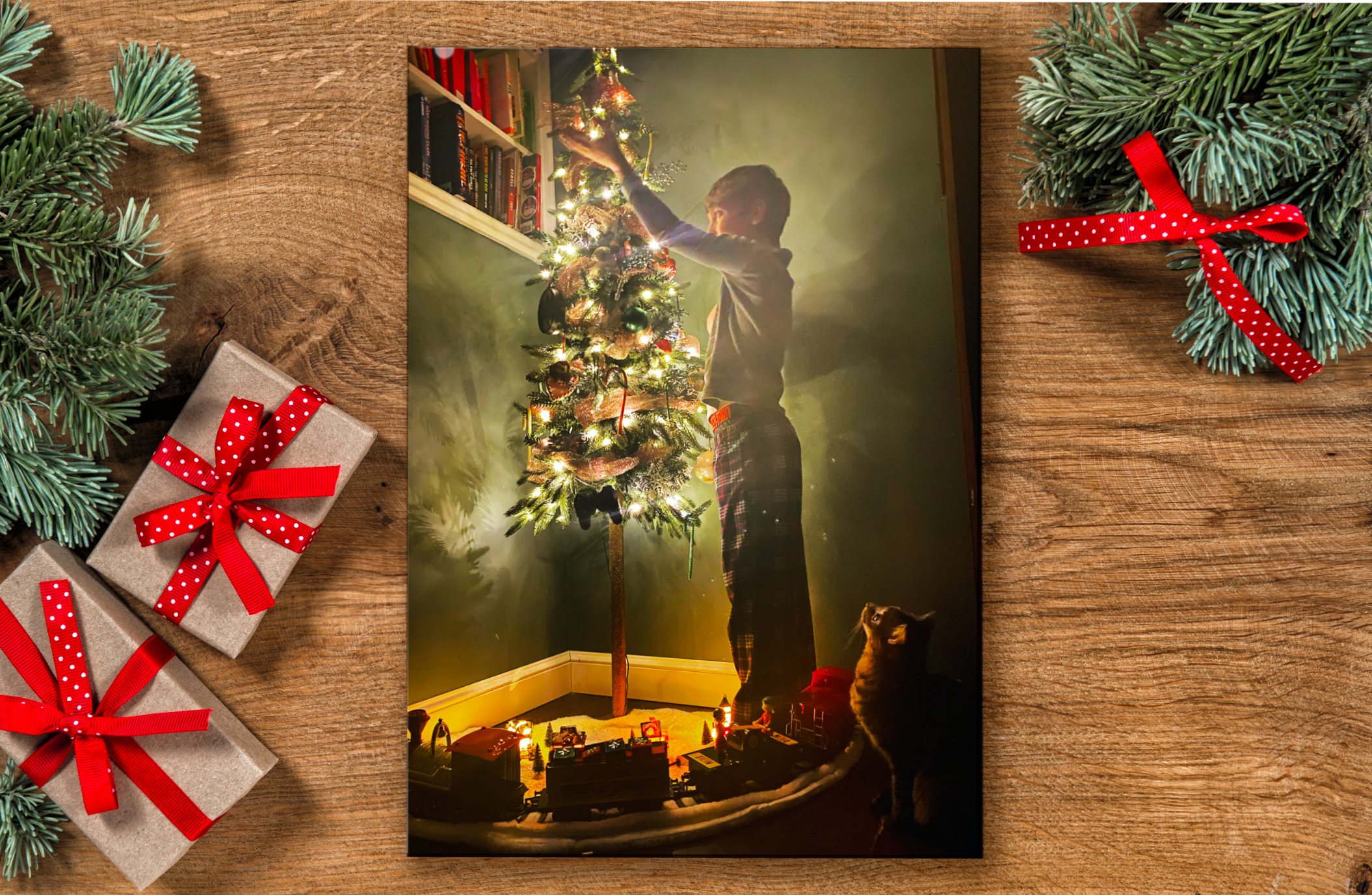 DIGITAL DOWNLOAD A Boy And His Cat Christmas Story | Photography Wall Art