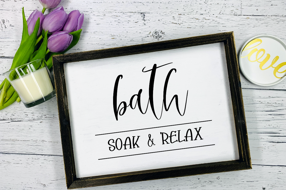 INSTANT DIGITAL DOWNLOAD Bath Soak & Relax Printable Bathroom Decor | Unwind