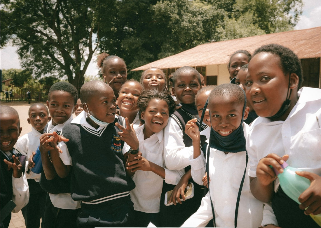 Schoolchildren at a conservation education day