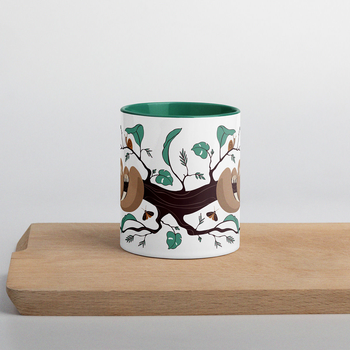 Sleeping Sloth Green Mug