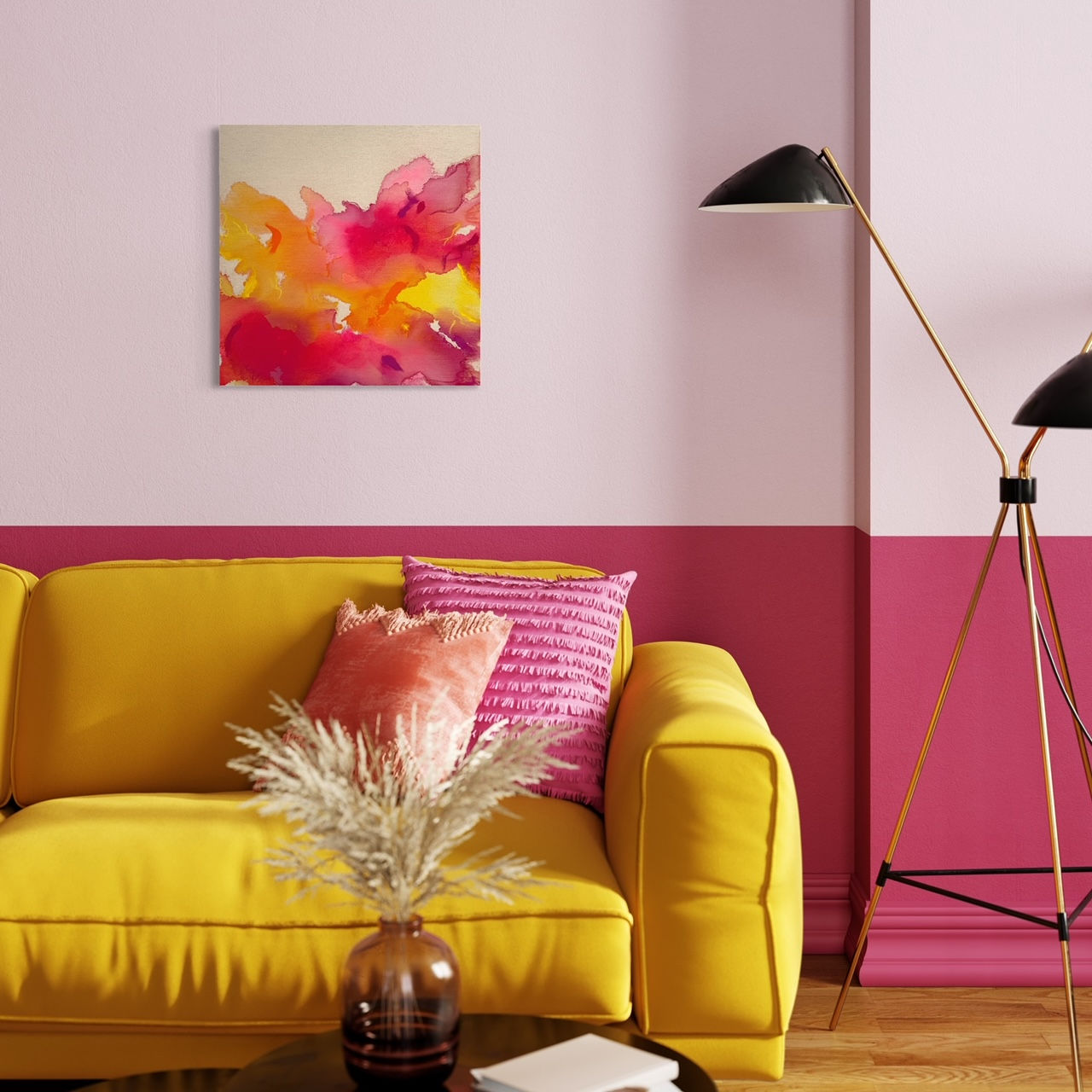 Acrylfarbe auf ungrundierter Leinwand ´Sunny Side Up´