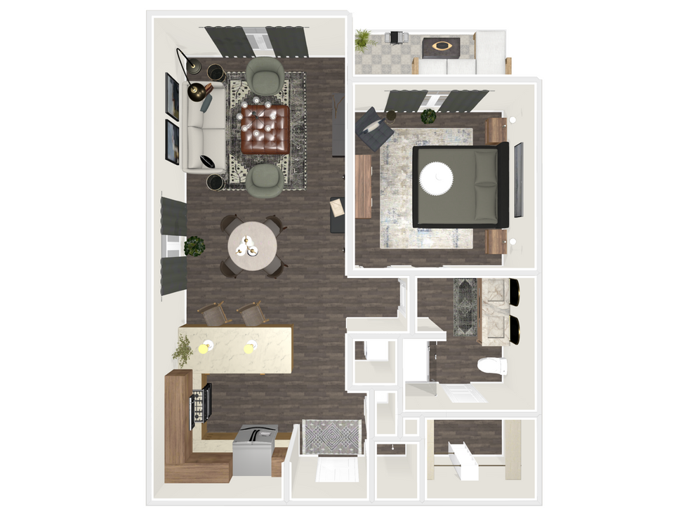 3D Floorplan for Full Condo Vacation Rental Virtual Interior Design.