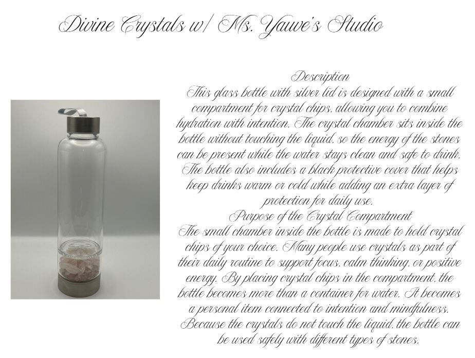 Thumbnail: Glass Bottle with Silver Lid and Crystal Chamber – Energy Infusion Bottle
