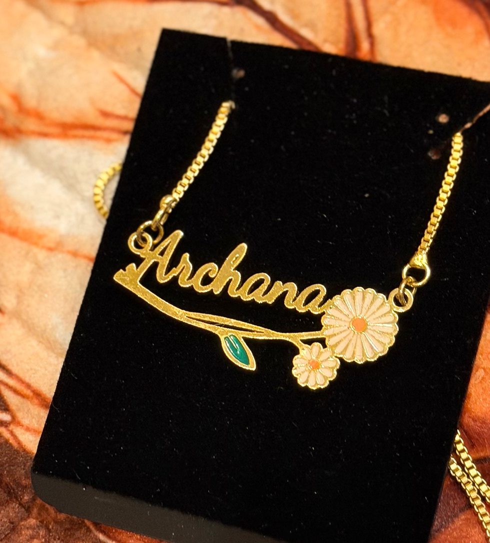 Thumbnail:  Customized Flower Name  Necklace | Personalized Vintage  Flower  Name Necklace 