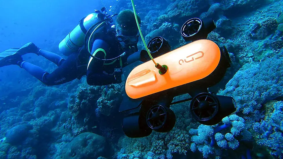 Underwater, Drone, Scuba, Diver