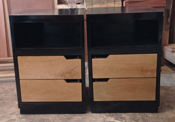 Nochero Madera 2 Cajones roble