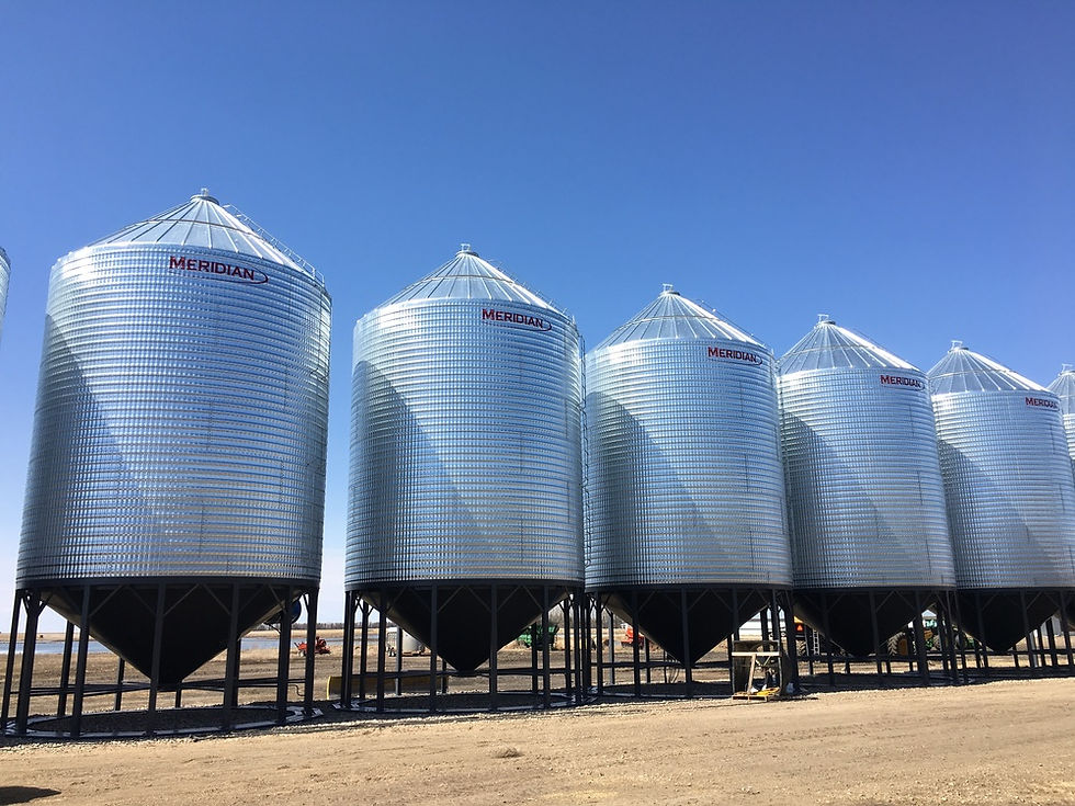 Grain bins near Saskatoon, Saskatoon.