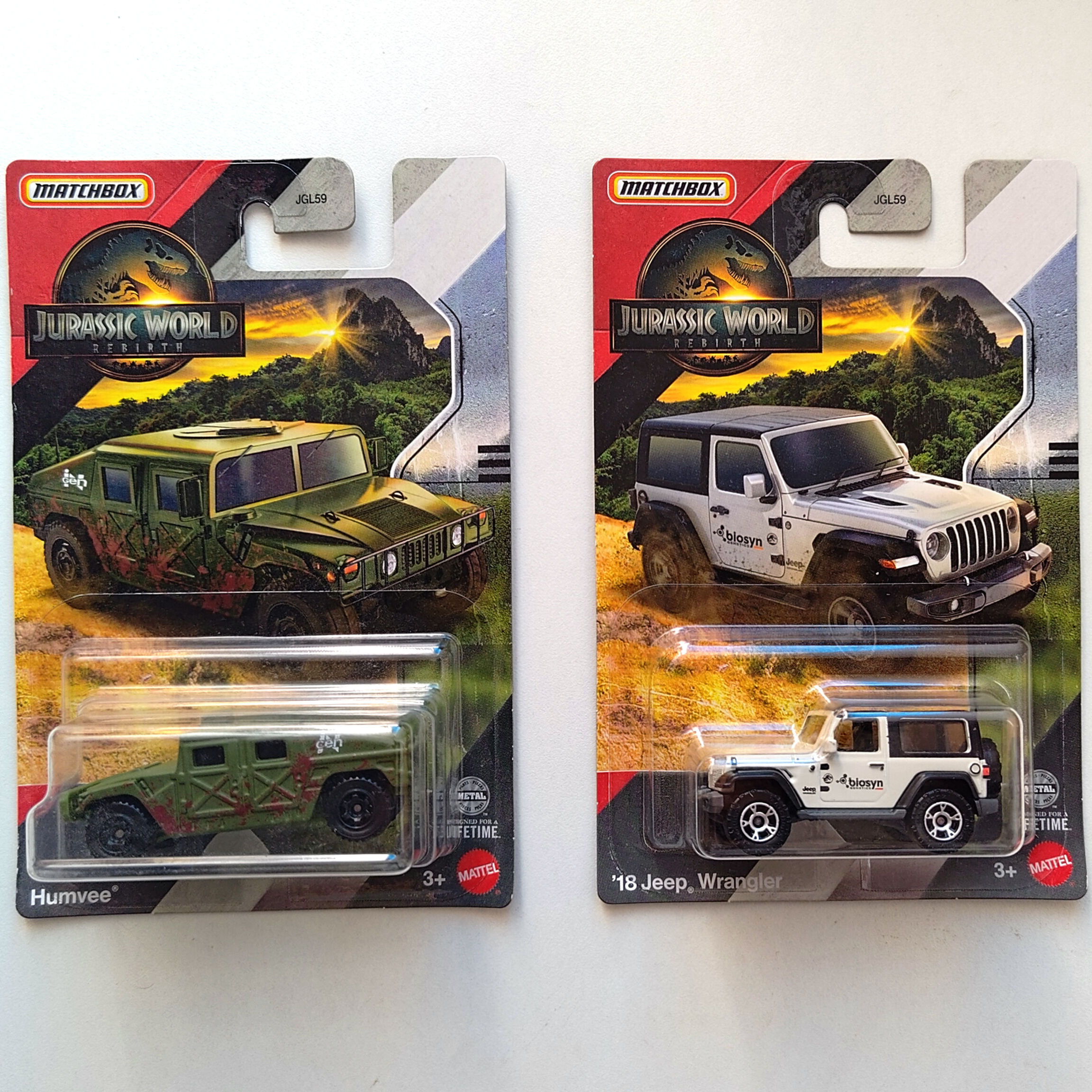Matchbox Jurassic World Rebirth Combo – Humvee + ’18 Jeep Wrangler (Set of 2)
