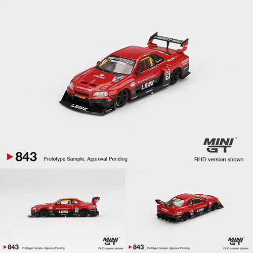 Mini GT #843: Nissan LB-ER34 Super Silhouette SKYLINE Red/Black