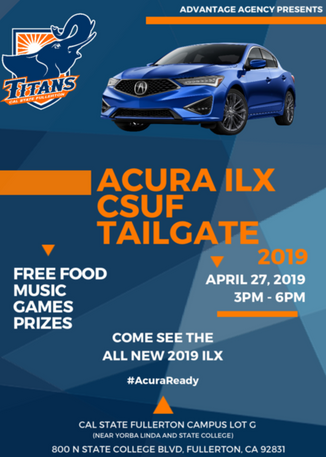 CSUF Tailgate - Acura ILX 2019 Advertising Challenge - Print AD