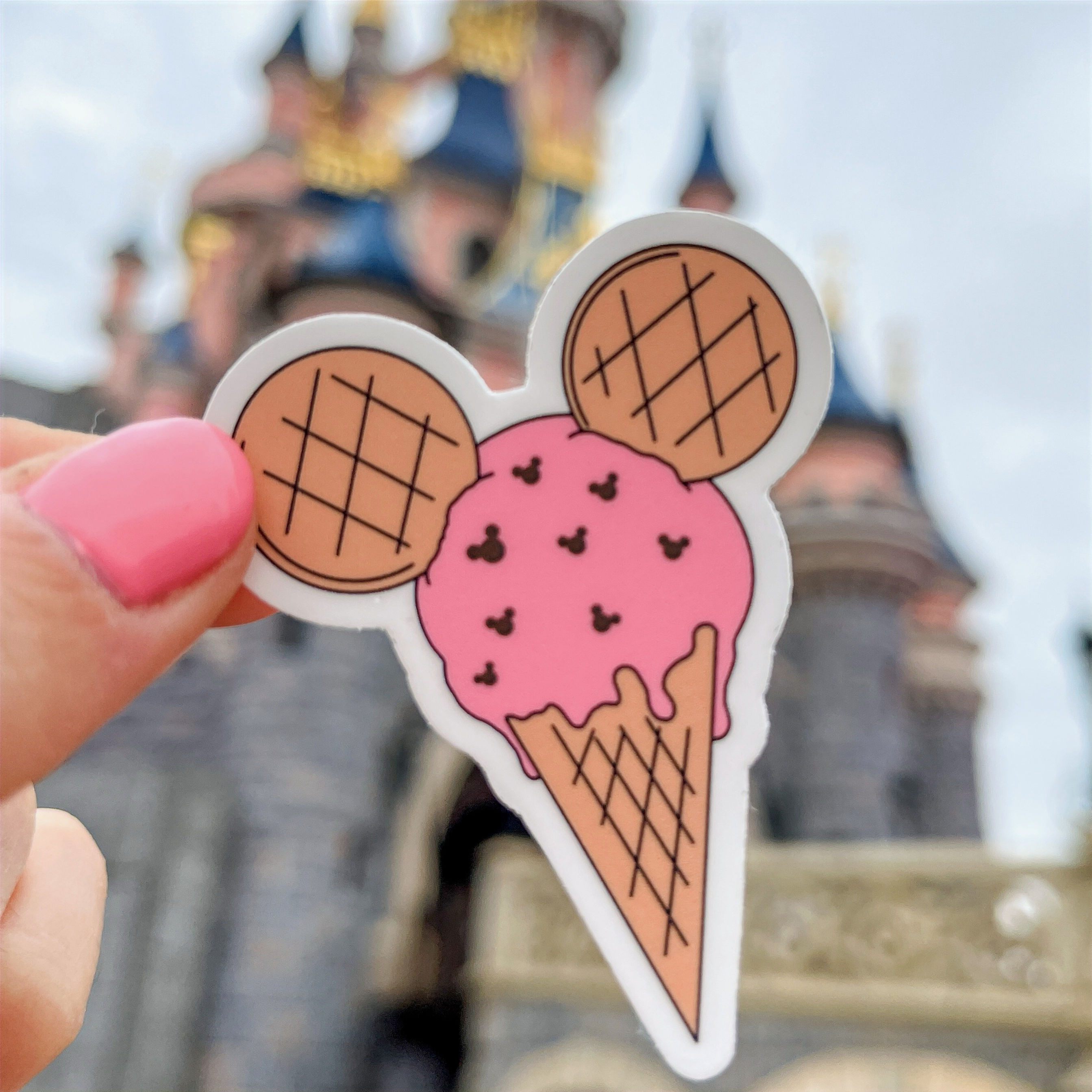 Pegatina Helado con orejas