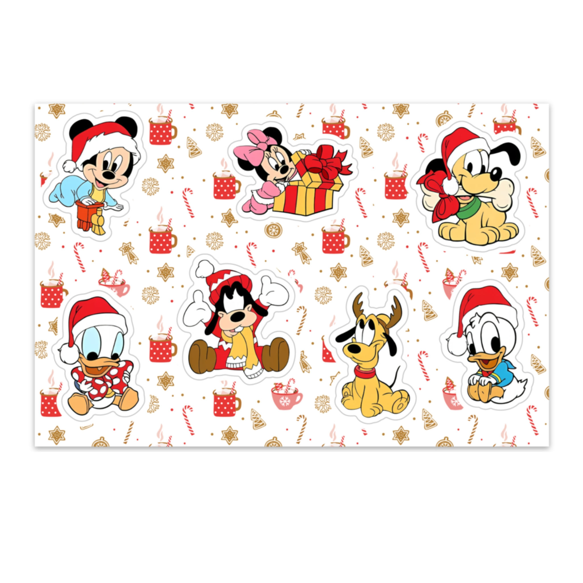 Hoja de pegatinas Mickey Mouse Amigos Navidad