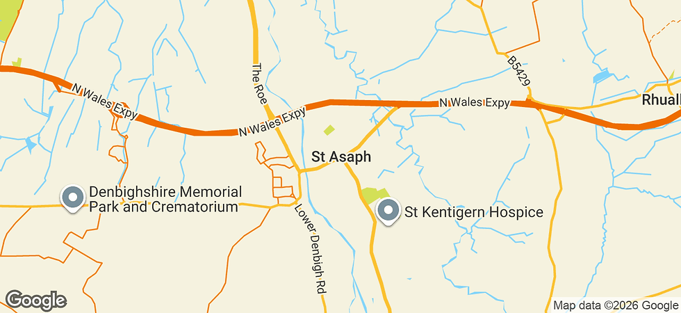 Google Maps image of St Asaph (Llanelwy)