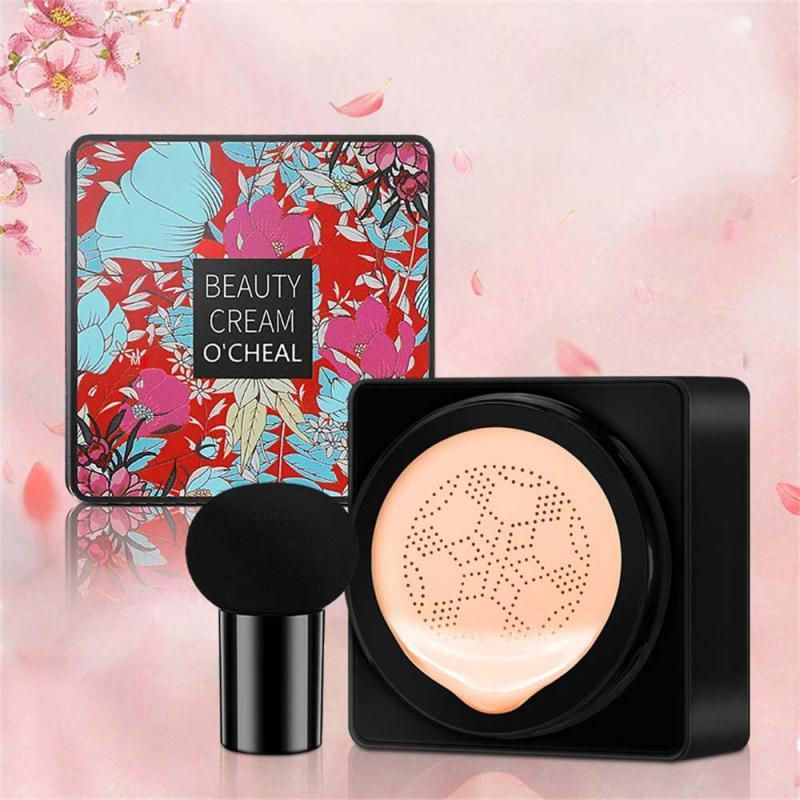 BB Cream Foundation With Mushroom Head Sponge, Full Coverage Long Lasting Moist