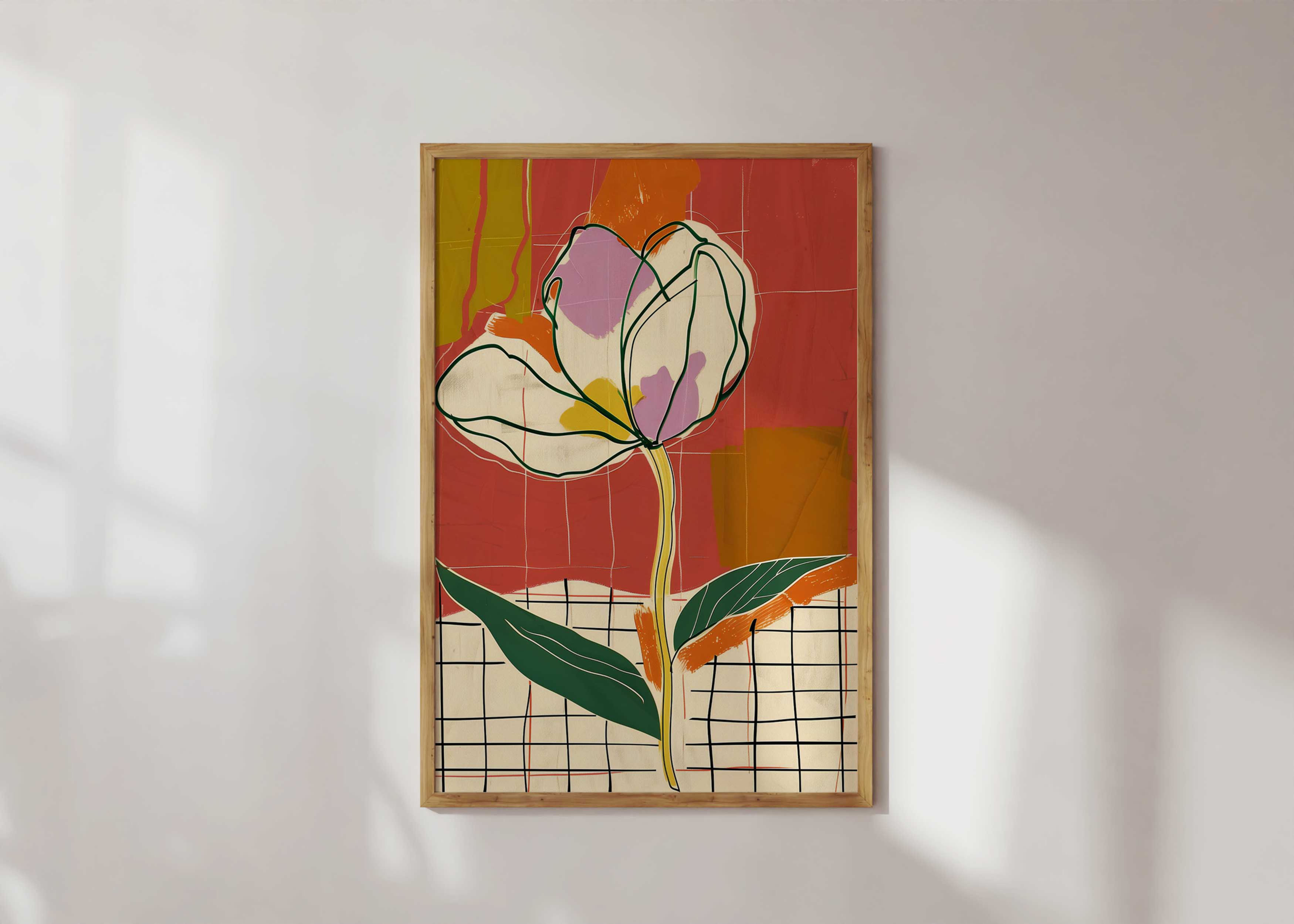  Abstract Floral Wall Art Modern  Poster