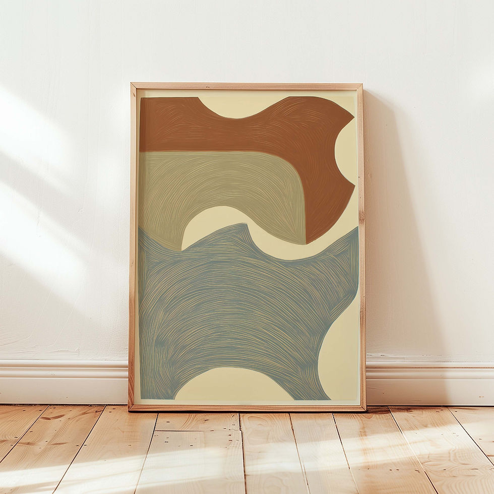 Thumbnail: Beige Artwork Abstract Modern Painting