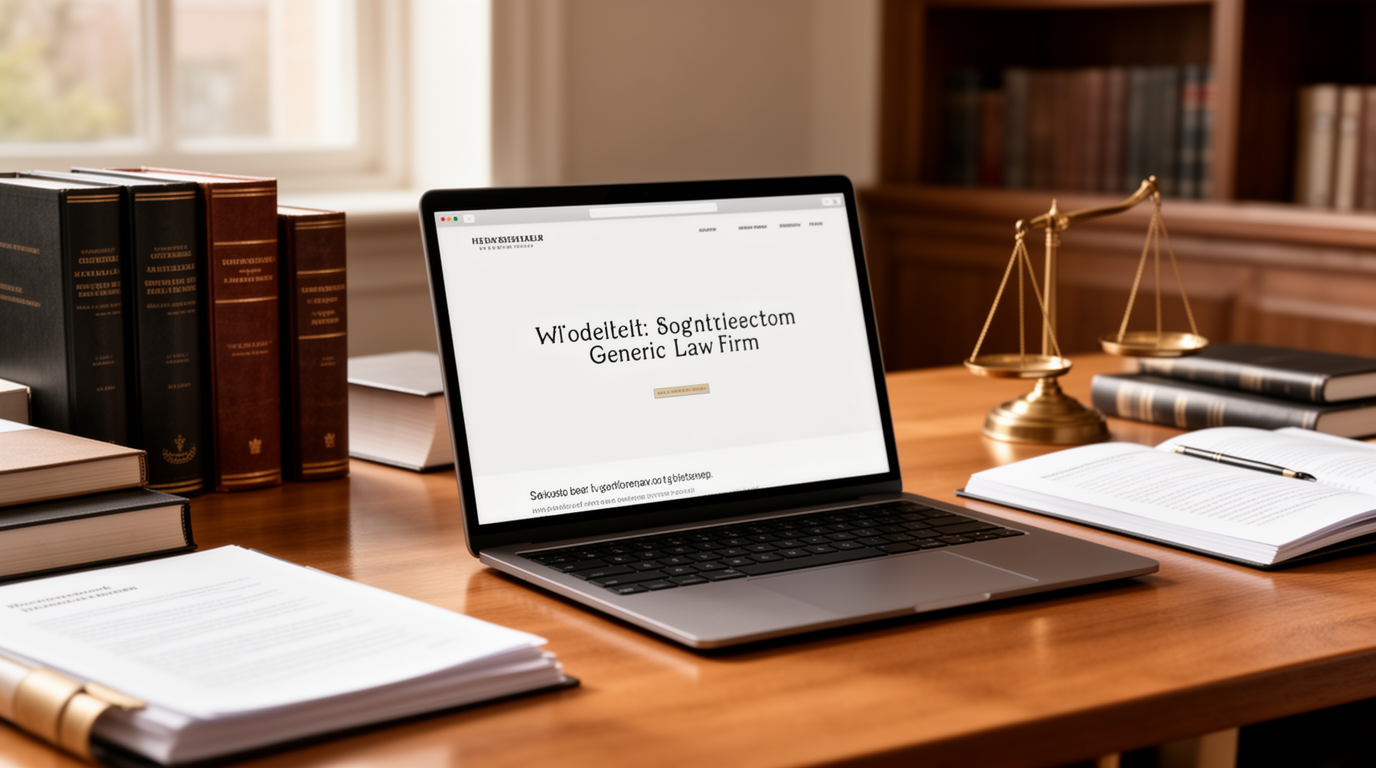 Professionele advocatenwebsite in modern juridisch kantoor