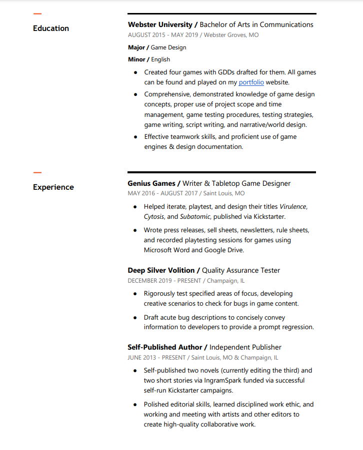resume page 2