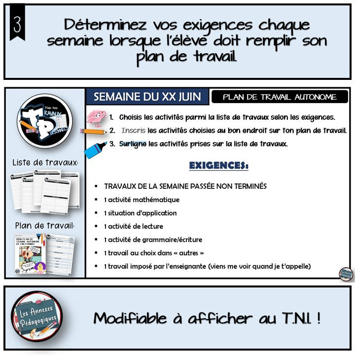 Miniature : Plan de travail autonome pour la fin d'année