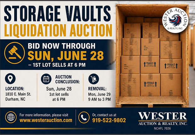 Trosa Storage Vaults Auction, NC