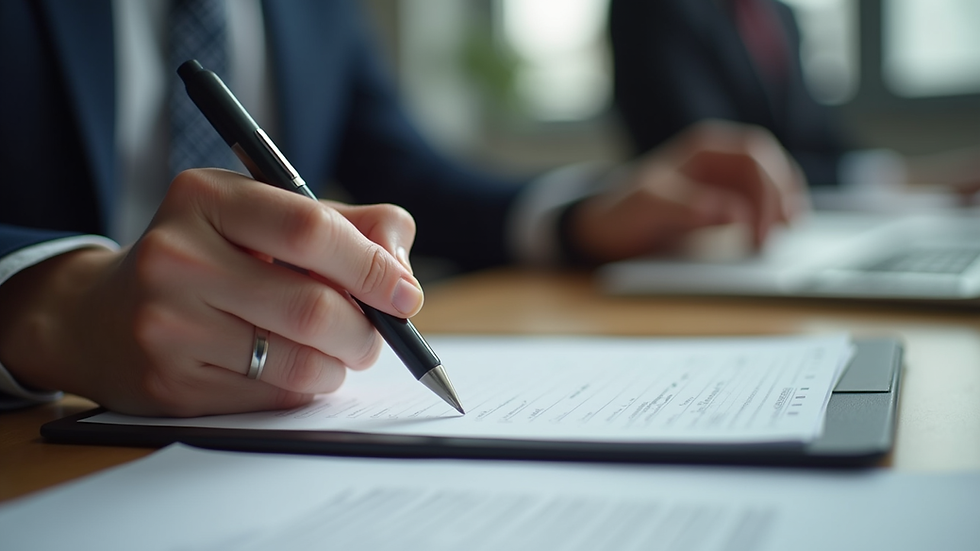 Close-up view of a person taking notes during a virtual mock interview