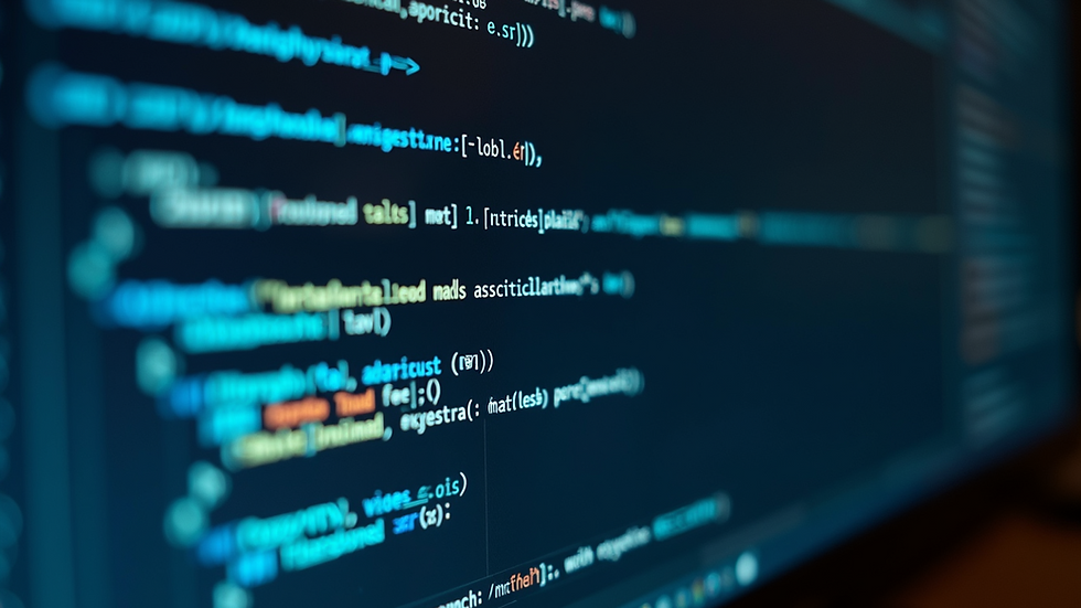 Eye-level view of a computer screen displaying code with interface definitions