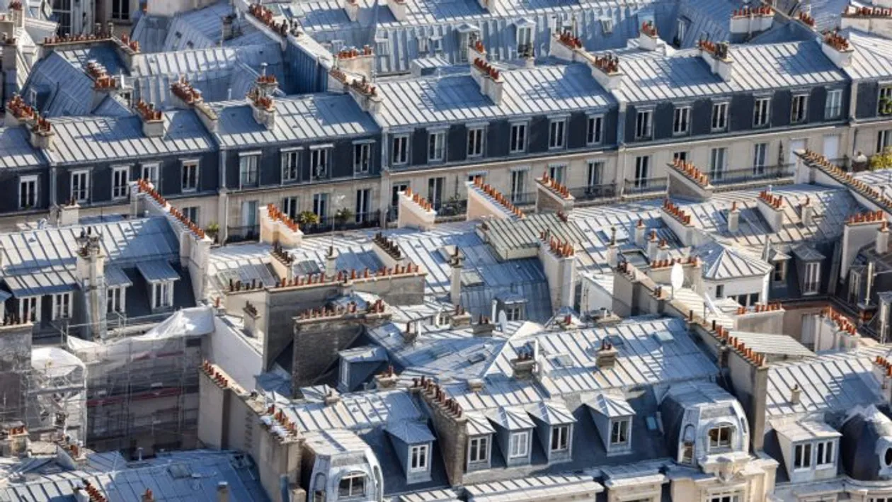 Paris' iconic zinc roofs can heat up to 194 degrees F on a hot summer day. JAN WOITAS