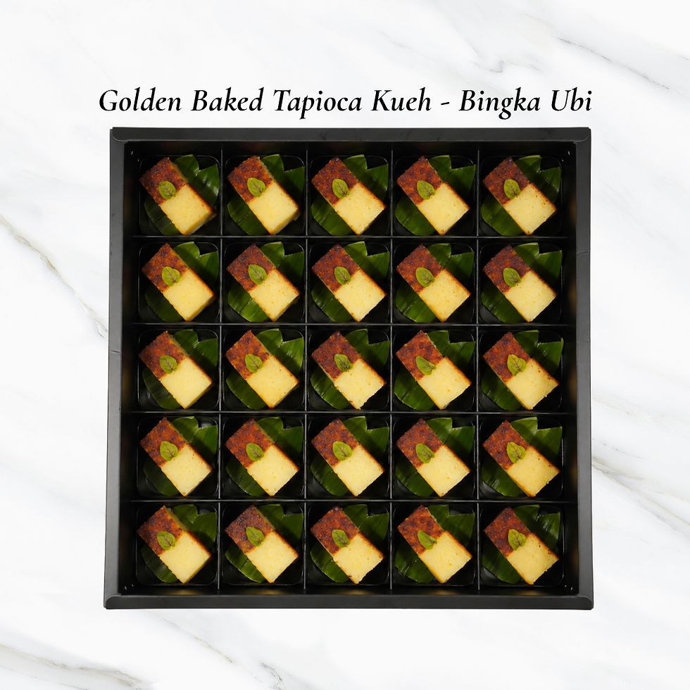 Nyonya Kueh Canape Golden Baked Tapioca Kueh - Bingka Ubi
