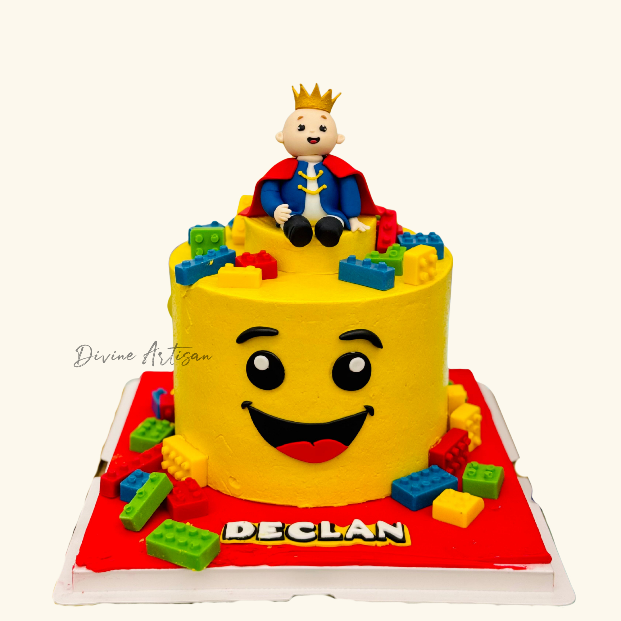 Yellow LEGO Baby Prince Cake