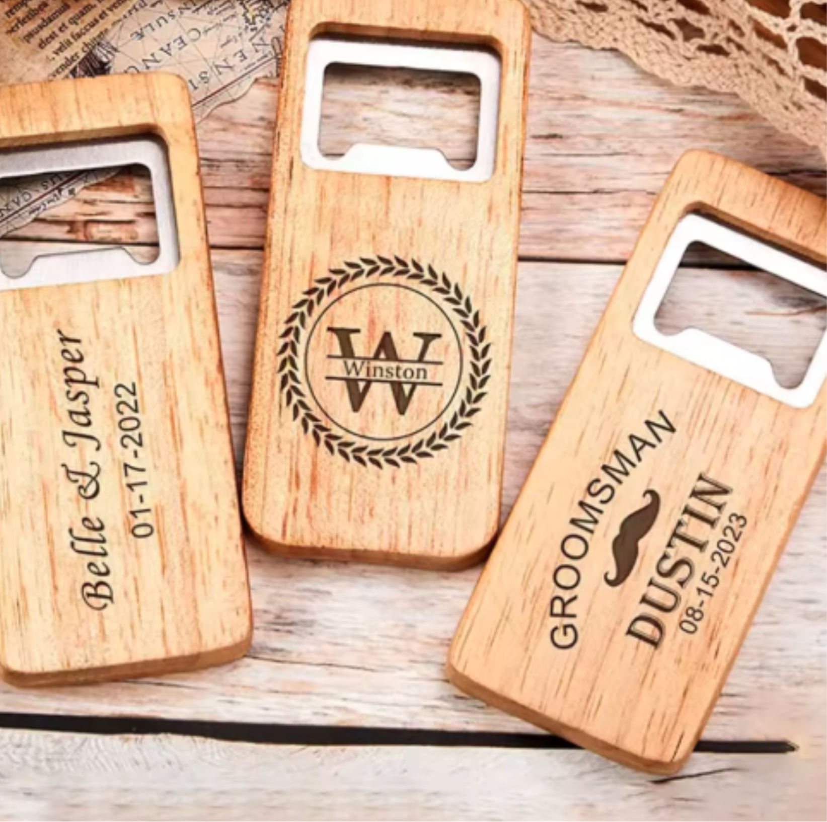 🍺 Custom Engraved Wooden Bottle Opener