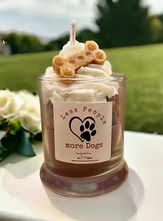Less people more dogs candle from the Gumbo Collection – hand-poured by NGL Gifts & Engraving, all profits support dog resc