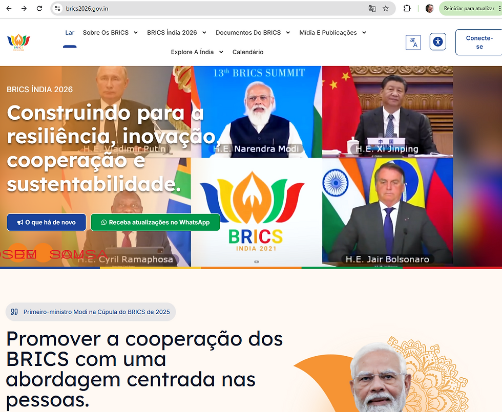 Temer e Bolsonaro aparecem mais do que Lula no site do BRICS da Índia