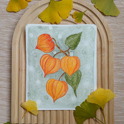 Gemaltes Bild von Lampion   Blumen