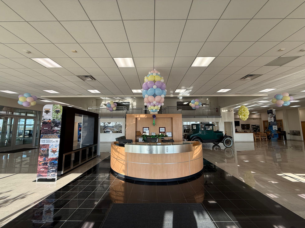 Ed Morse Ford Showroom Balloon Ceiling Decor
