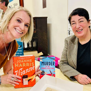 Authors Abigail Yardimci and Joanne Harris meet for the first time