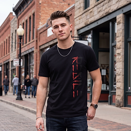 Firefly_Gemini Flash_put a stylish caucasian person in this shirt. Maintain accuracy with