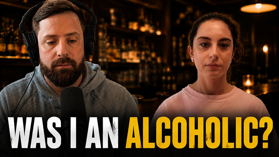 Picture with Brad and Mateja with the tagline was I am alcoholic?