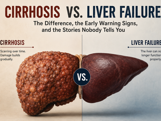 Cirrhosis is the scarring, liver failure is the collapse. Learn the difference, the early warning signs, and hear from people who survived both.