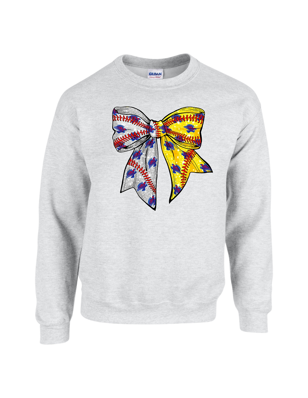 Thumbnail: ADULT Hays HS Hawks BOTH Coquette Bow Sweatshirt