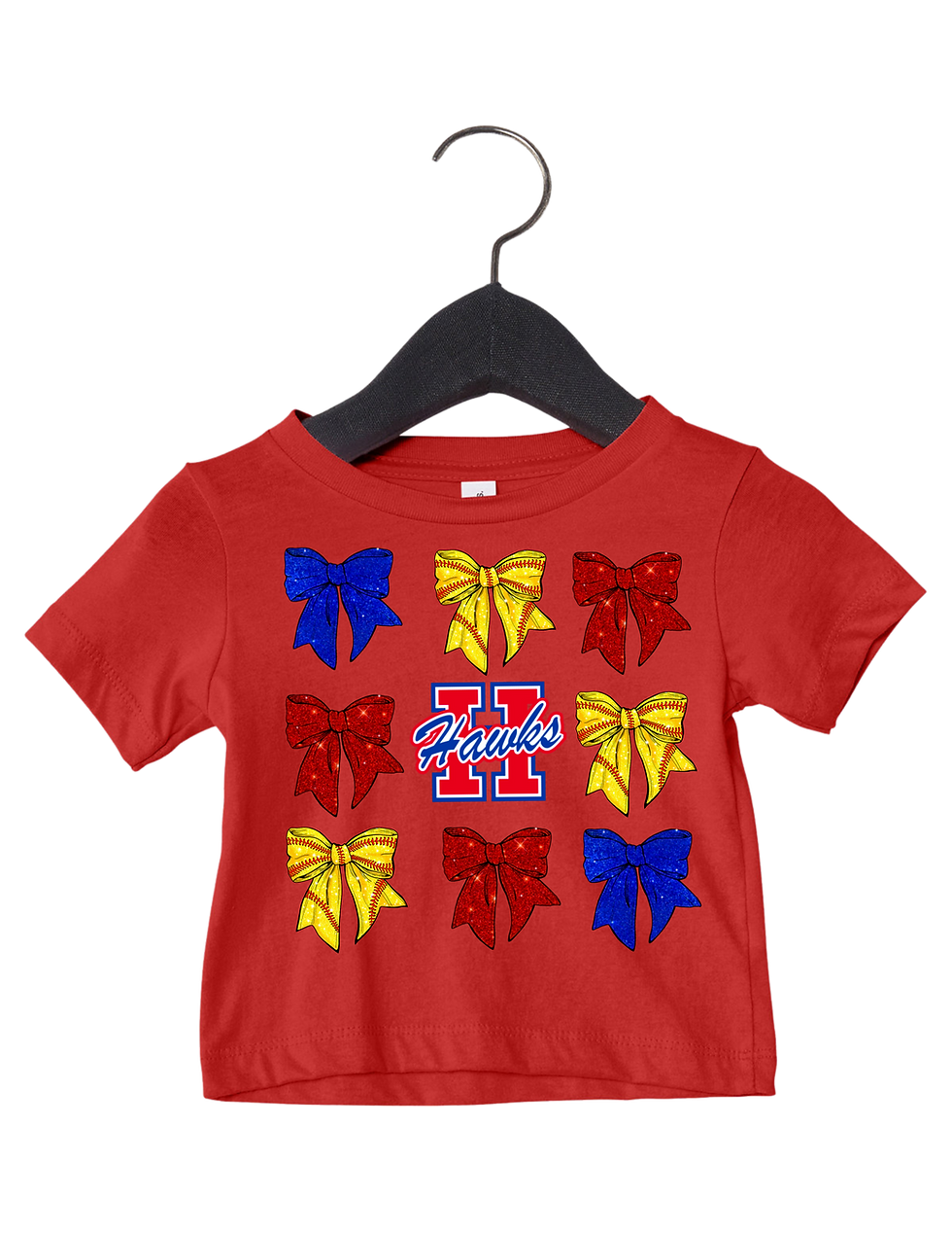 Thumbnail: TODDLER "Big H" Softball Bow Coquette Grid Shirt
