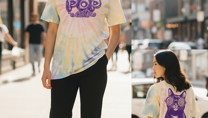 Hand tie-dyed shirt with our custom made design on the front and another custom made design on the back