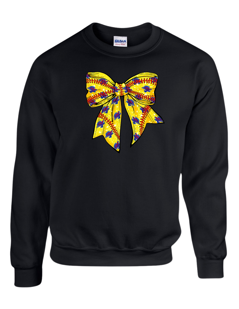 Thumbnail: ADULT Hays HS Hawks Softball Coquette Bow Sweatshirt