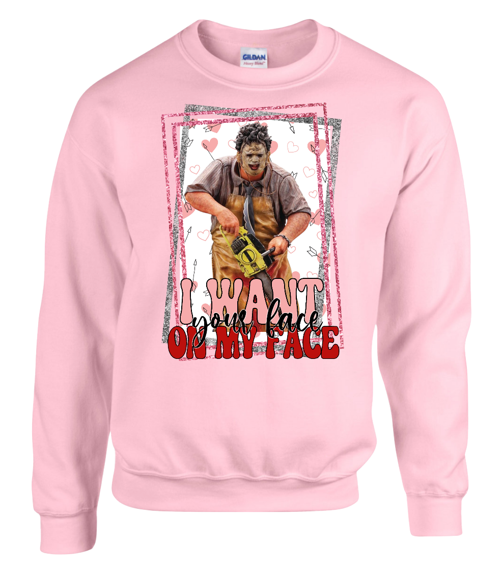 "I'd Like To Bring You Home To Mother" Horror Valentine Adult Crewneck S