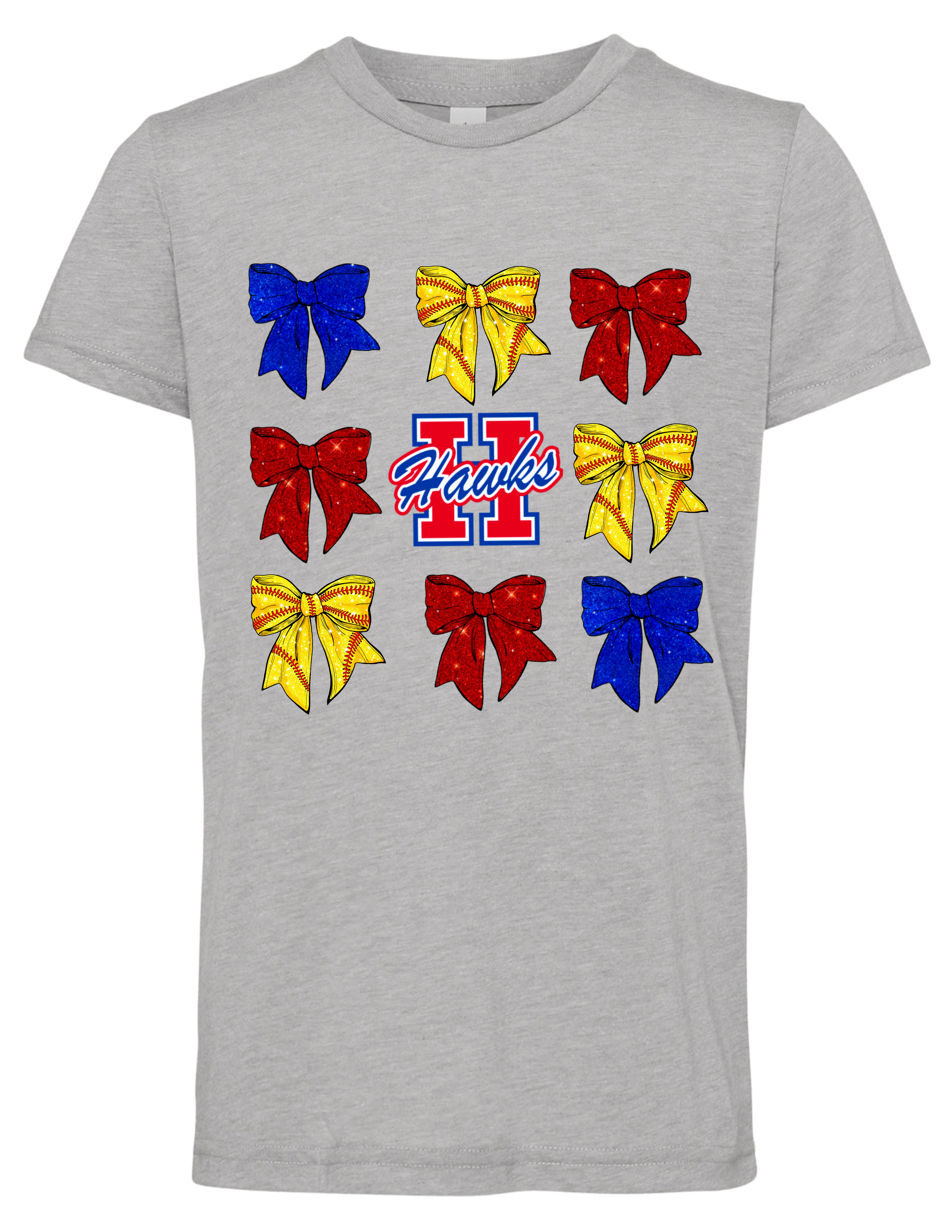 YOUTH "Big H" Softball Bow Coquette Grid Shirt