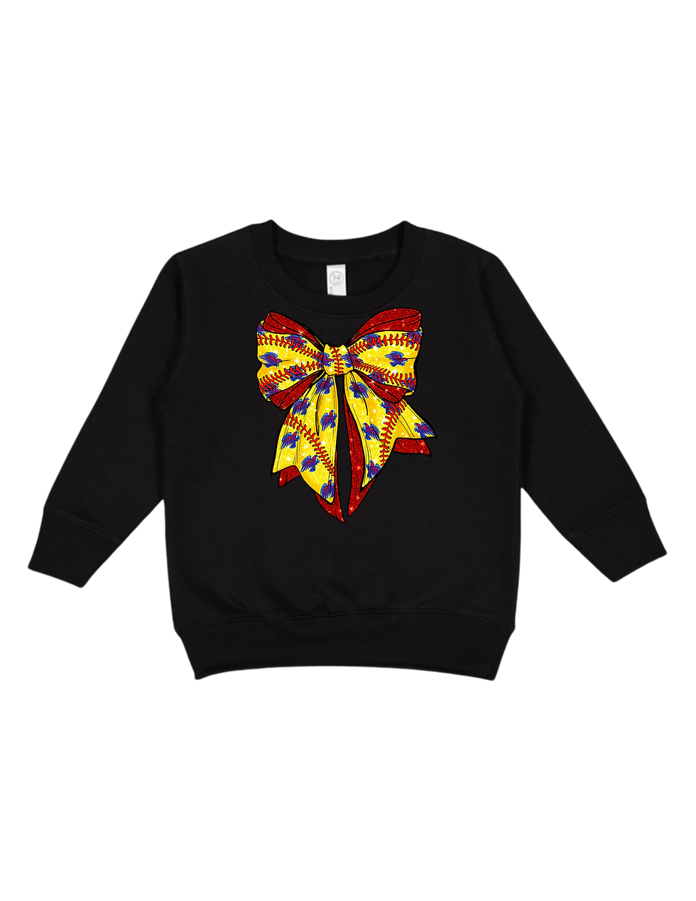 Thumbnail: TODDLER Hays HS Hawks JV Red Softball Coquette Bow Sweatshirt