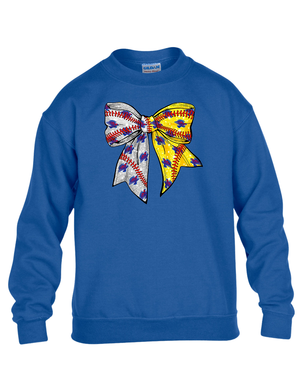 Thumbnail: YOUTH Hays HS Hawks DUAL Coquette Bow Sweatshirt